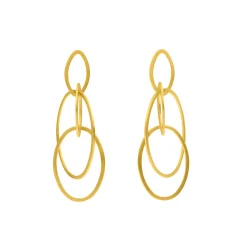 Tomfoolery Gold Quad Link Oval Drop Earrings Discount