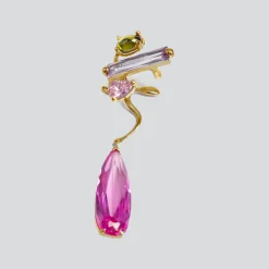 Tomfoolery Gold Rainbow Mixed Hybrid Drop Ear Cuff Fashion