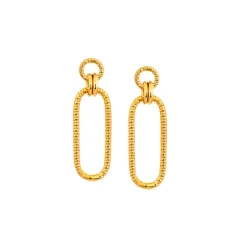 Tomfoolery Gold Rectangular Kira Earrings Hot
