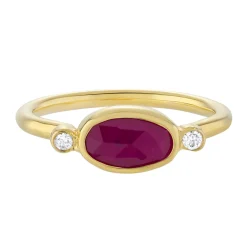 Tomfoolery Gold, Ruby & Diamond Ring Clearance