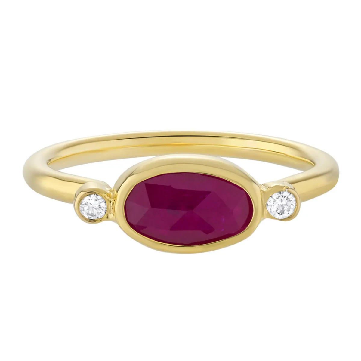 Tomfoolery Gold, Ruby & Diamond Ring Clearance