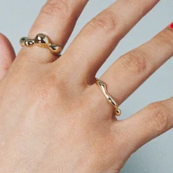 Tomfoolery Gold Sculptural Seep Ring Best