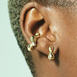 Tomfoolery Gold Sculptural Seep Stud Sale