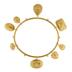 Tomfoolery Gold Sensory Devotion Large Charm Bangle Discount