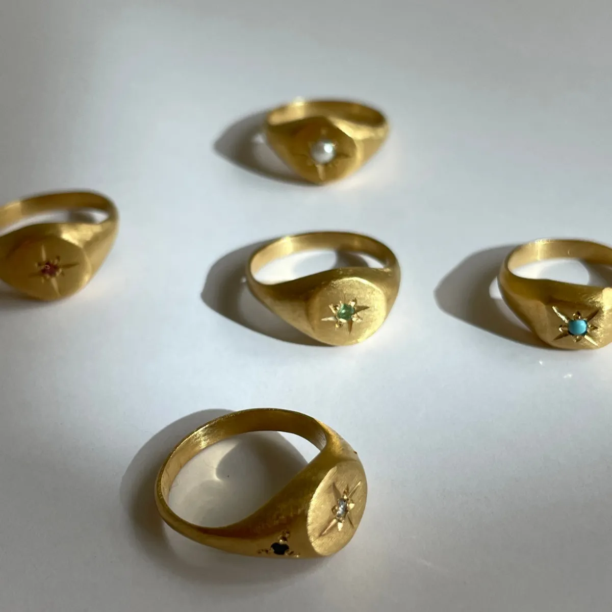 Tomfoolery Gold Signet Ring with Pink Sapphire Best