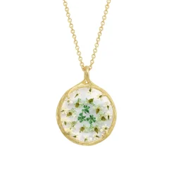 Tomfoolery Gold Small Floral Mandala Pendant in Green Ombre Hot