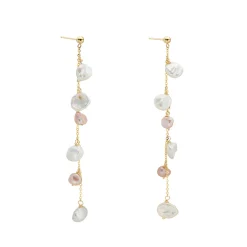 Tomfoolery Gold Small Keshi Pearl Droplet Earrings Online