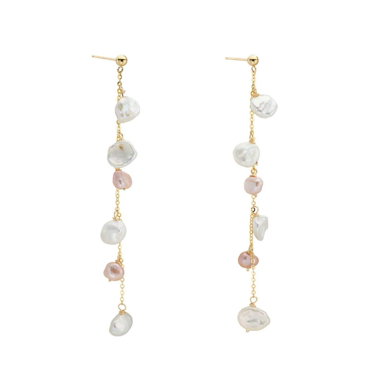 Tomfoolery Gold Small Keshi Pearl Droplet Earrings Online