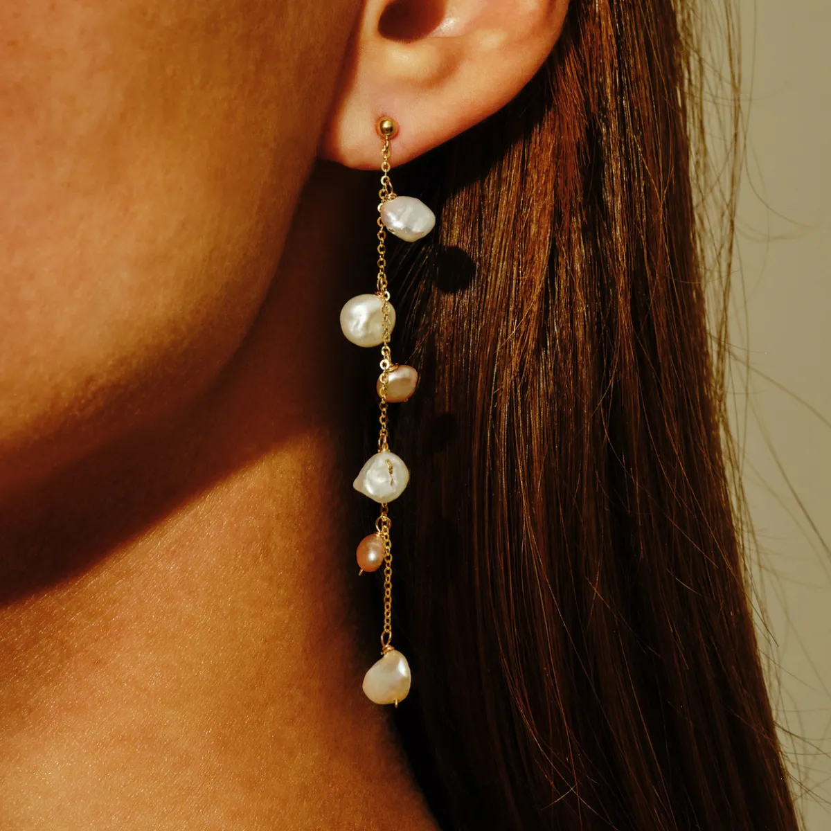 Tomfoolery Gold Small Keshi Pearl Droplet Earrings Online