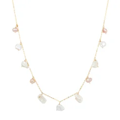 Tomfoolery Gold Small Keshi Pearl Droplet Chain Necklace Best