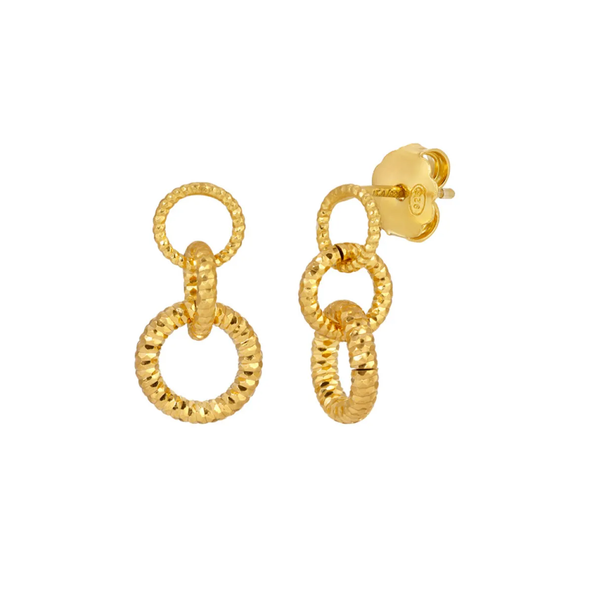 Tomfoolery Gold Sparkle Circle Drop Earrings Clearance