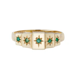 Tomfoolery Gold Star Set Emerald Ring Online