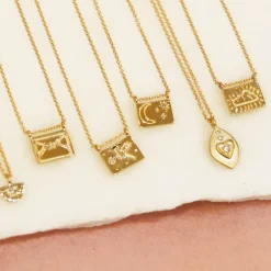 Tomfoolery Gold Sunrise White Diamond Necklace Clearance