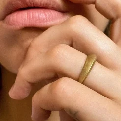 Tomfoolery Gold Tapered Signature Ring Fashion