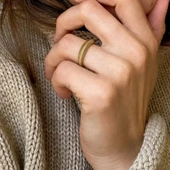 Tomfoolery Gold Tapered Signature Ring Fashion