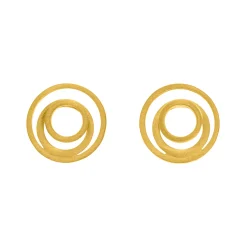 Tomfoolery Gold Triple Circle Studs Clearance