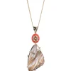 Tomfoolery Gold Wood Grain Pendant Necklace Clearance