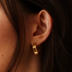 Tomfoolery Gold-Plated Baguette Gemstone Hoop Earrings Outlet