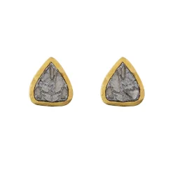 Tomfoolery Gold-Plated Diamond Barrow Studs Hot