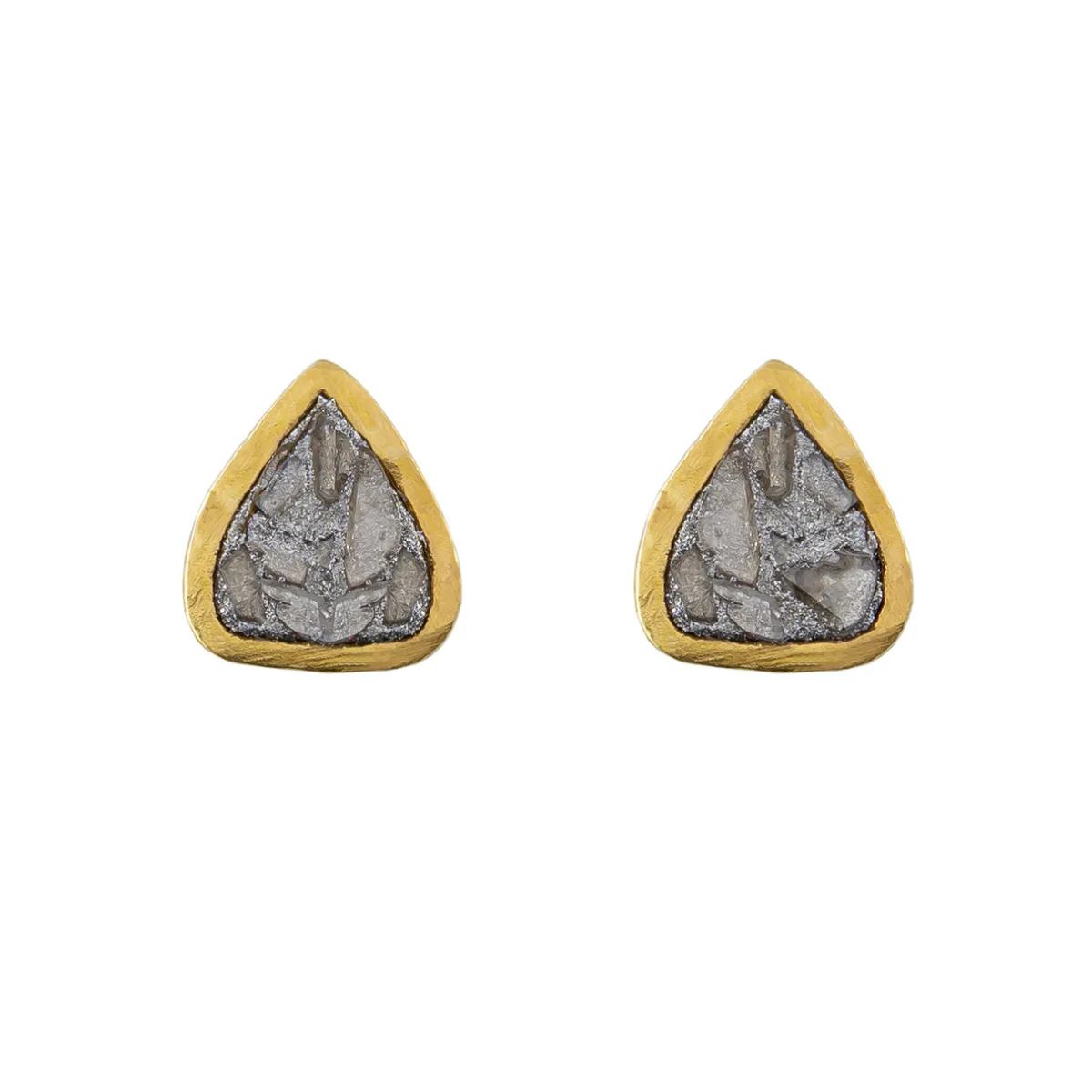 Tomfoolery Gold-Plated Diamond Barrow Studs Hot