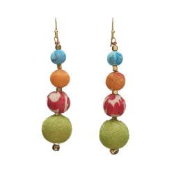 Tomfoolery Graduated Kantha Drop Earrings Best
