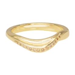 Tomfoolery Grass Leaf Champagne Diamond Band Clearance