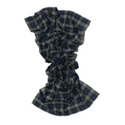 Tomfoolery Green, Blue and Black Highland Check Scarf Discount