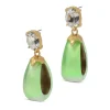 Tomfoolery Green Bonbon Crystal Lucite Teardrop Hoops Sale