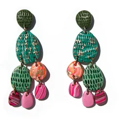 Tomfoolery Green Cactus Drop Earrings Fashion
