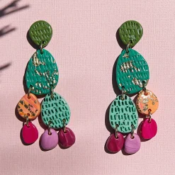 Tomfoolery Green Cactus Drop Earrings Fashion