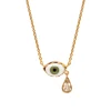 Tomfoolery Green Eye Teardrop Necklace Fashion