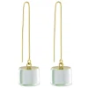 Tomfoolery Green Glass Drop Earrings New