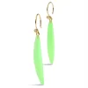 Tomfoolery Green Lucite Sliver Drop Earrings New