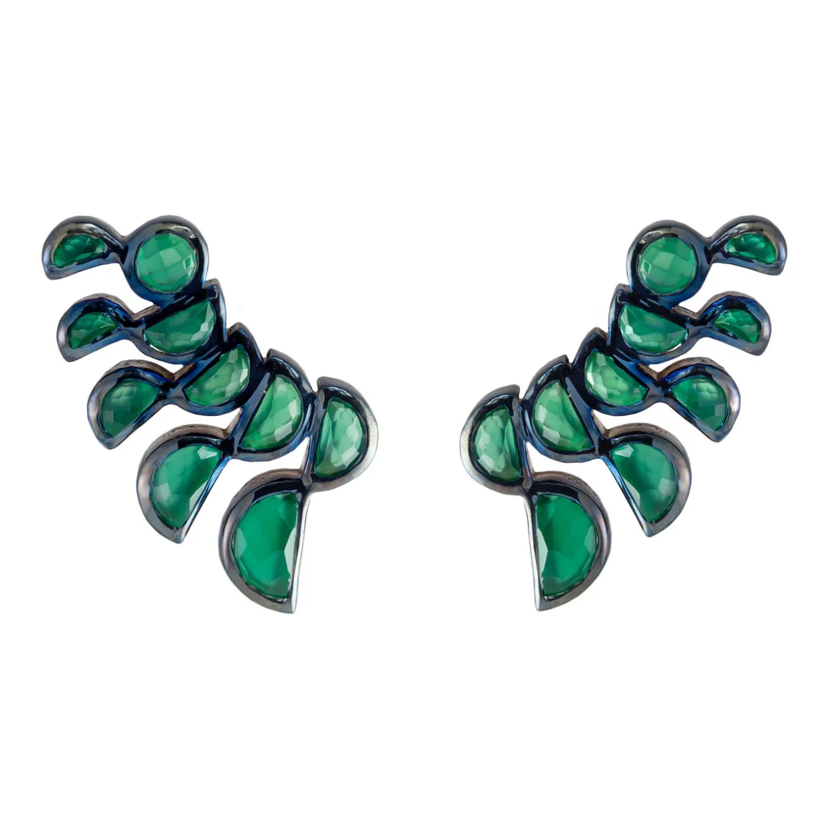 Tomfoolery Green Onyx Lobster Stud Earrings New