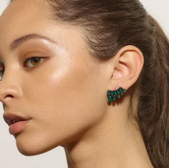 Tomfoolery Green Onyx Lobster Stud Earrings New