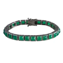 Tomfoolery Green Onyx Tennis Bracelet Clearance