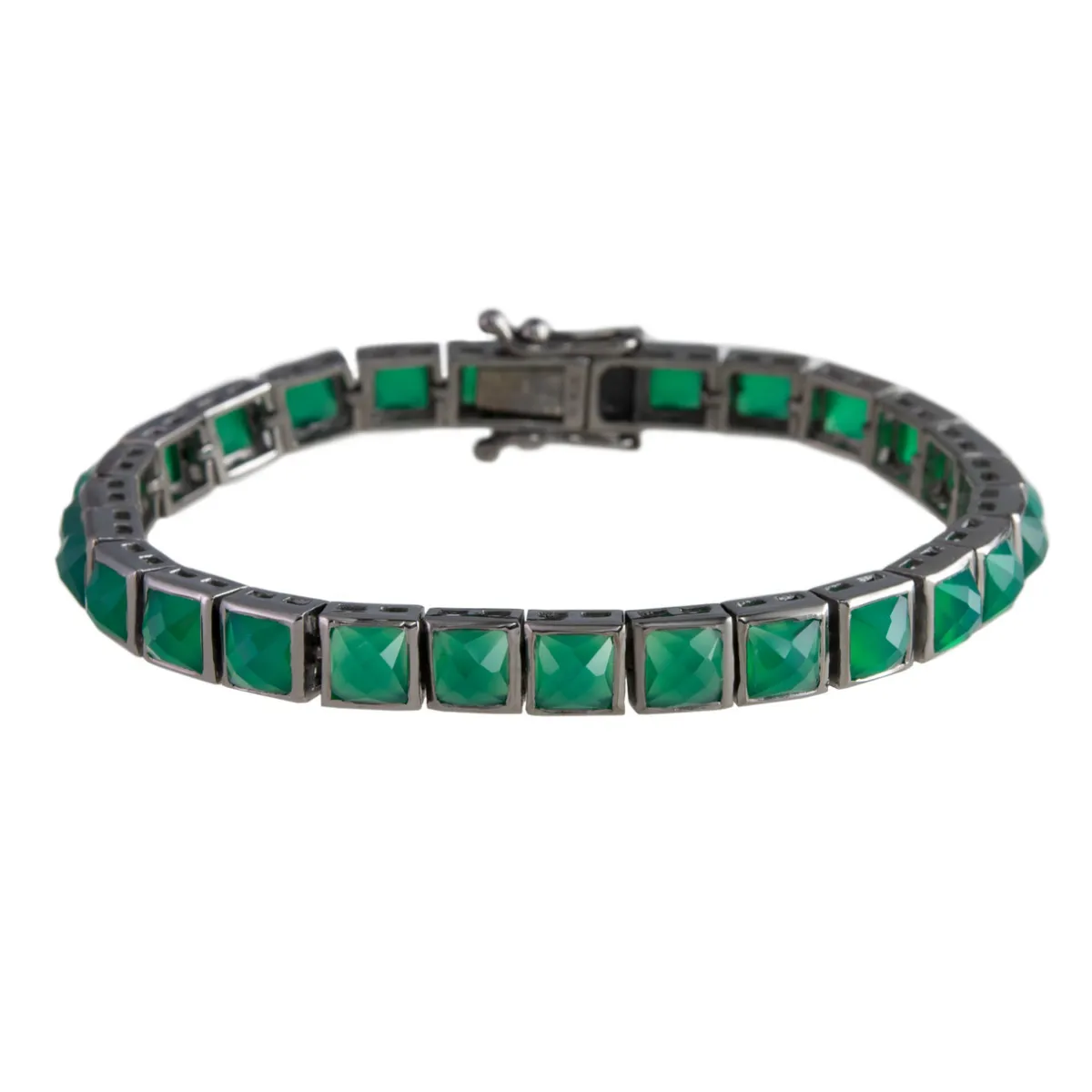 Tomfoolery Green Onyx Tennis Bracelet Clearance
