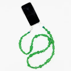 Tomfoolery Green Perlen Bunter Wooden Beaded iPhone Necklace & Keychain Hot