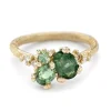 Tomfoolery Green Sapphire & Diamond Asymmetric Cluster Ring Best