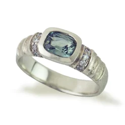 Tomfoolery Green Sapphire Deco Ring Fashion
