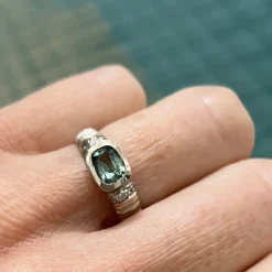 Tomfoolery Green Sapphire Deco Ring Fashion