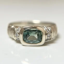 Tomfoolery Green Sapphire Deco Ring Fashion