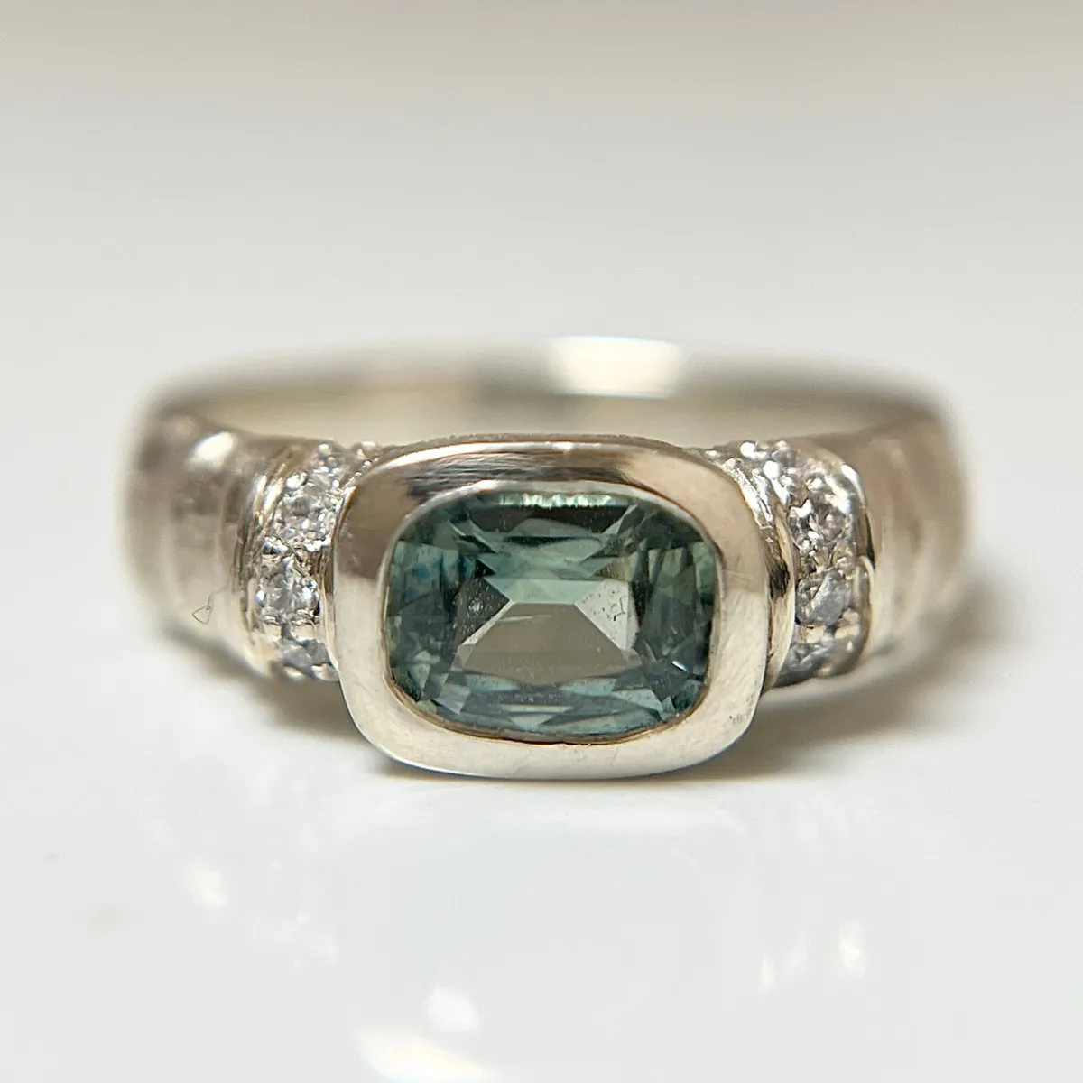 Tomfoolery Green Sapphire Deco Ring Fashion