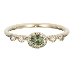 Tomfoolery Green Sapphire Dew Ring Fashion
