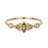 Tomfoolery Green Sapphire Marquise Duo Deco Ring Hot