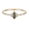 Tomfoolery Green Sapphire Marquise Poeme Ring Clearance