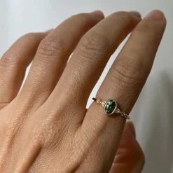 Tomfoolery Green Sapphire Oval Duo Deco Ring Sale