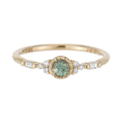 Tomfoolery Green Sapphire Round Poeme Ring Hot