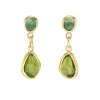 Tomfoolery Green Tourmaline & Peridot Double Drop Earrings Online