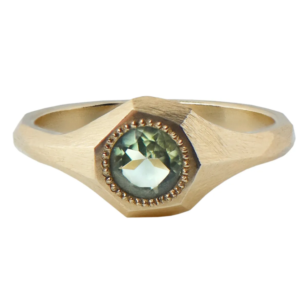 Tomfoolery Green Tourmaline Faceted Signet Ring Best